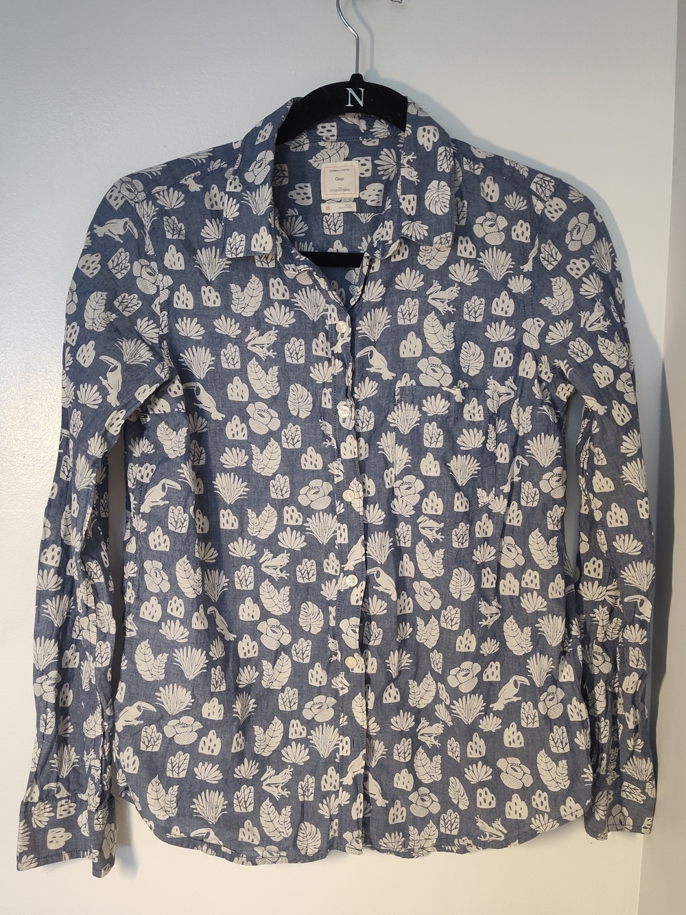 Unknown Brand Men's Blue Printed Button-Up Shirt #779